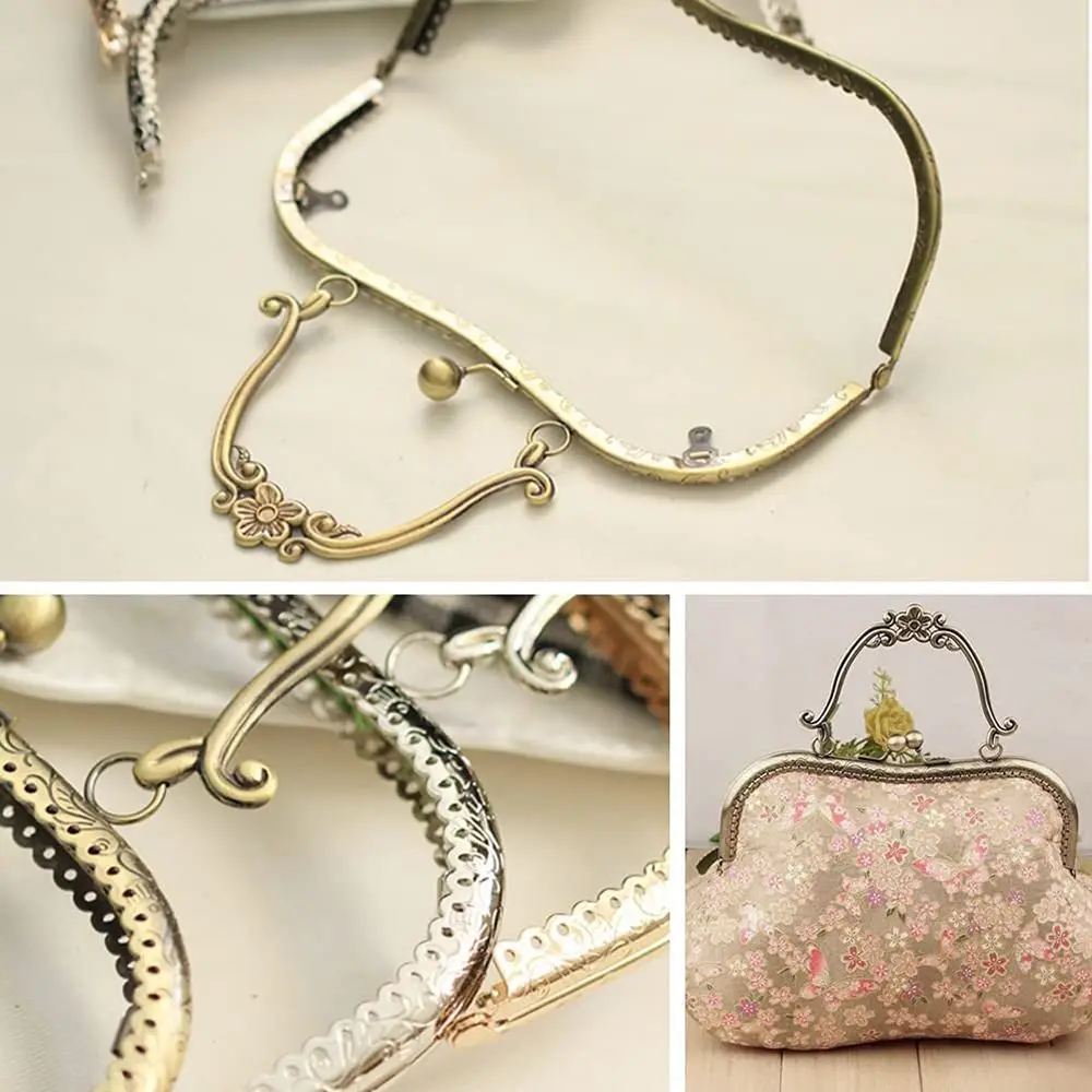 Purse Clasp Frame Bag Kiss Clasp Lock Metal Purse Frame for DIY Craft Purse Bag Making