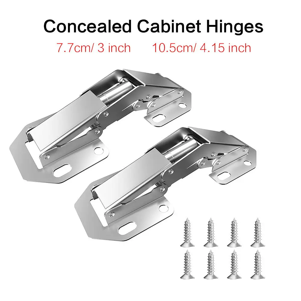 2/4 Pcs, Concealed Cabinet Hinges, Soft Close Hidden Hinges 