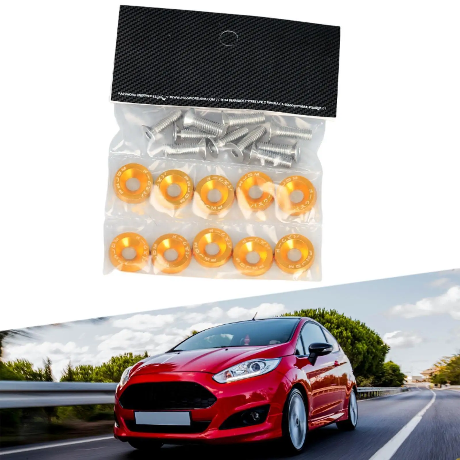 Premium M6 Fender Washer Engine Bay Dress Up Bolt Fasteners Hardware Kit Metal Screws for Car Modified Parts Decoration