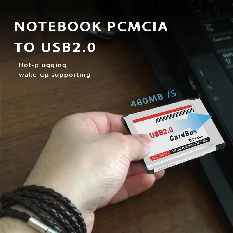 

A19Q-PCMCIA To USB 2.0 Cardbus Dual 2 Port 480M Card Adapter For Laptop PC Computer
