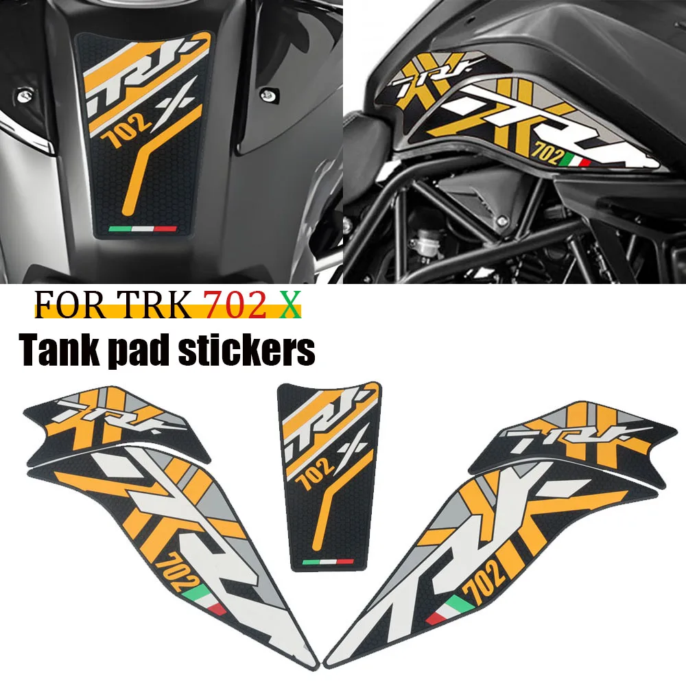 For Benelli TRK 702 X 702X Adventure 2023 2024 Motorcycle Tank Sticker Pad Non-slip Side Fuel Rubber Waterproof Stickers