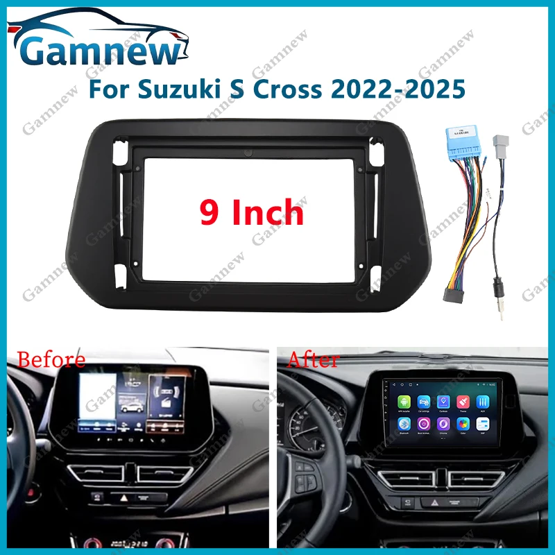 

9 Inch Car Frame Fascia Cable Adapter For Suzuki S Cross 2022-2025 Android Radio Dash Fitting Panel Kit