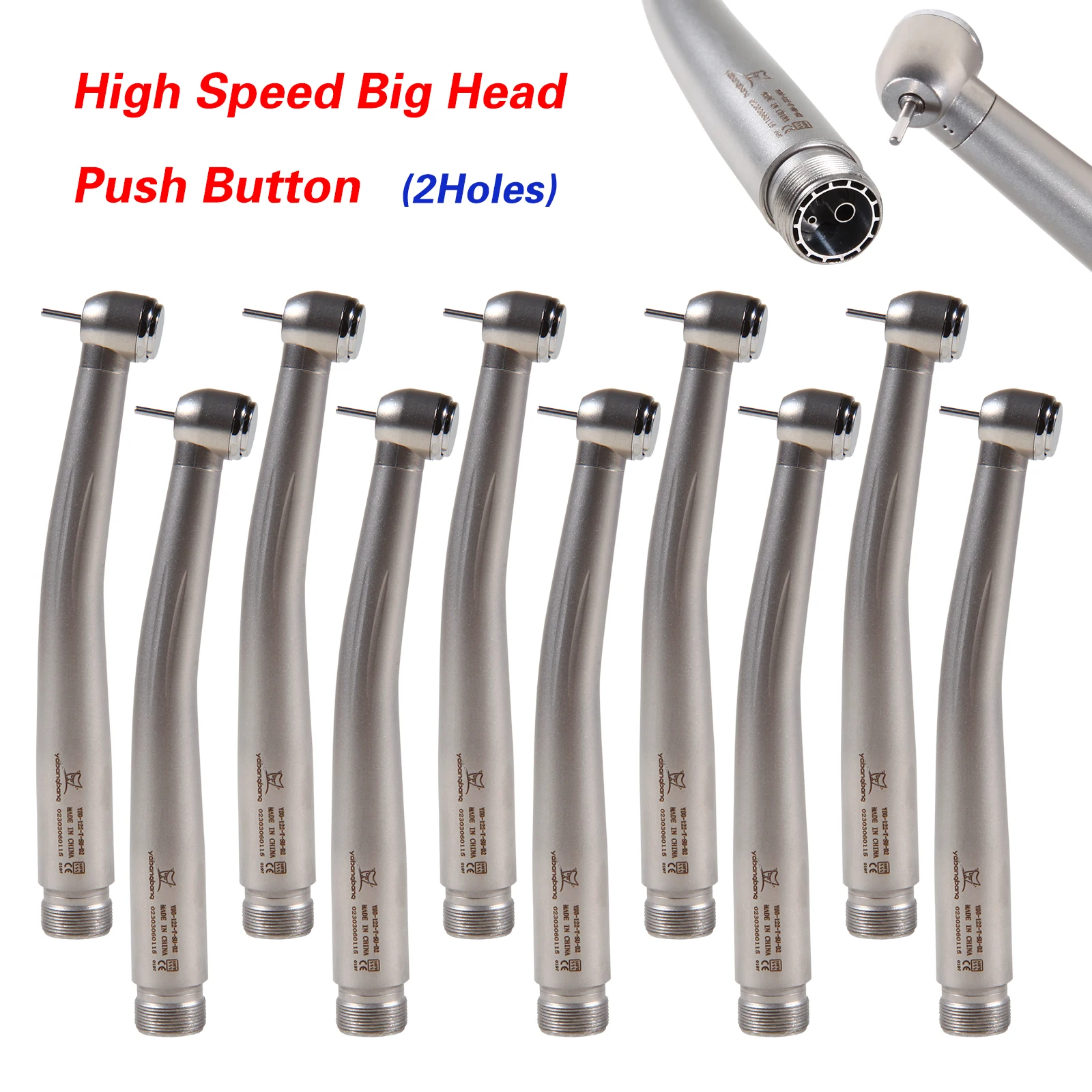 

Hot sale! 10pcs Dental 2 Hole Clean Big Head Air Turbine Cartridge High Speed Handpiece push button for NSK