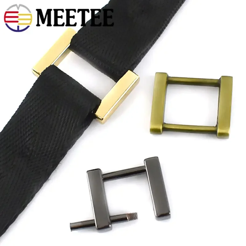 4/10Pcs 13/16/20/25mm Metal Ring Buckle Bag Strap Removable Screw Square Clasp Belt Dog Collar Hook DIY Hardware Accessories