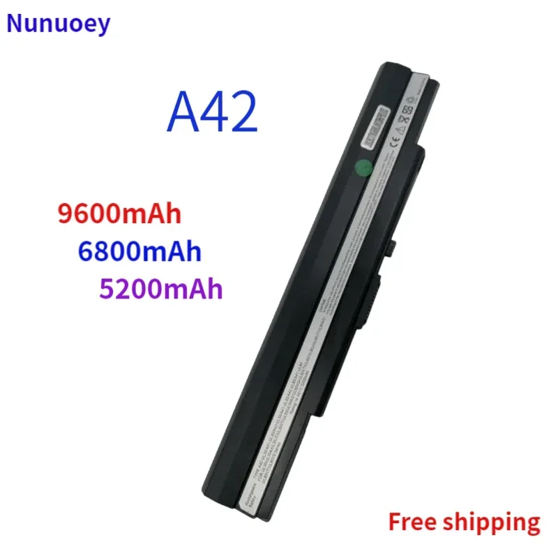 

9600mAh Battery For Asus U53F U53J U53JC U52F U43F U43J U43JC U33JC U33J UL80Vt UL50Vt UL30 UL50 UL80 A42-UL30 A42-UL50