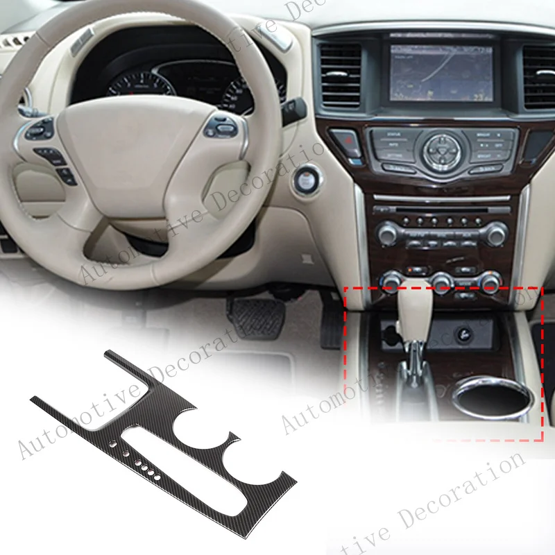 Z+ ABS Carbon Fiber Center Gear Shift Panel Trim Cover for Nissan Pathfinder 13-18