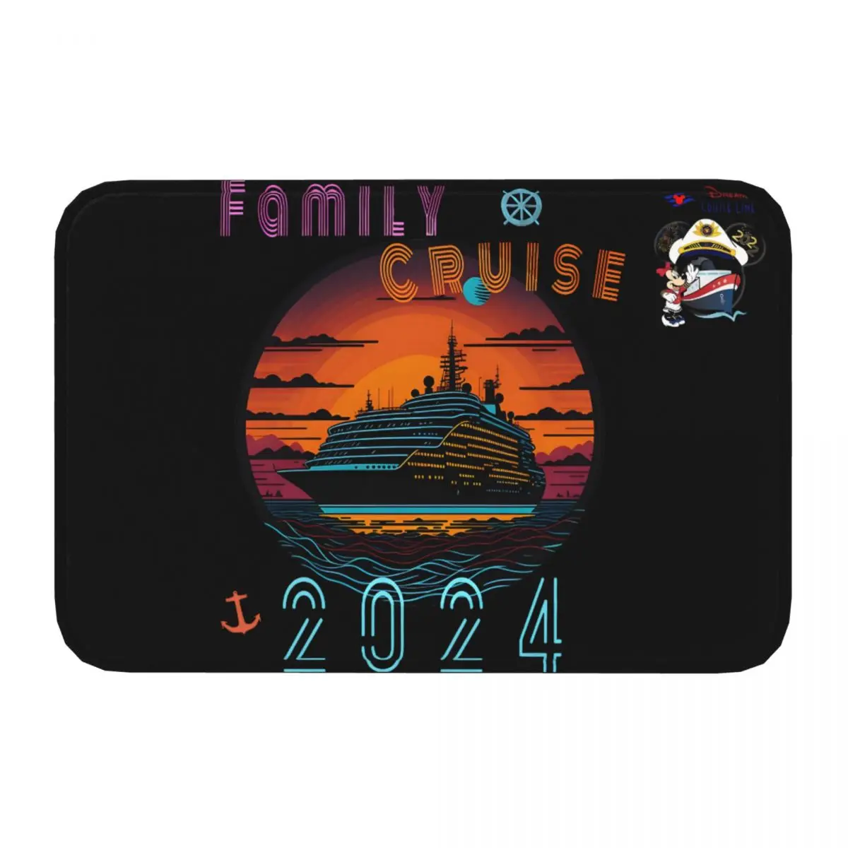 2024 Family Cruise Kitchen Non-Slip Carpet Dsney Cruise Line Bedroom Mat Entrance Door Doormat Home Decoration Rug