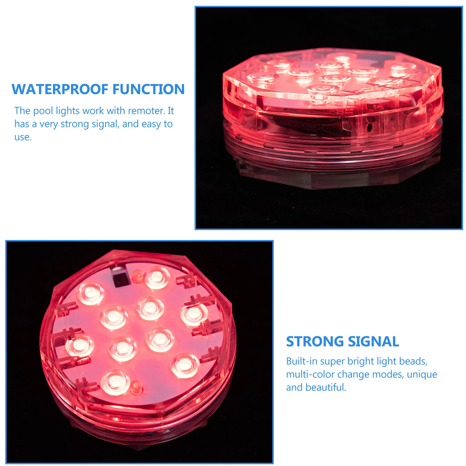 LED Diving Light Remote Controlled 15 Color Waterproof IP68 Underwater Light for Aquarium Pond Above Ground Pool