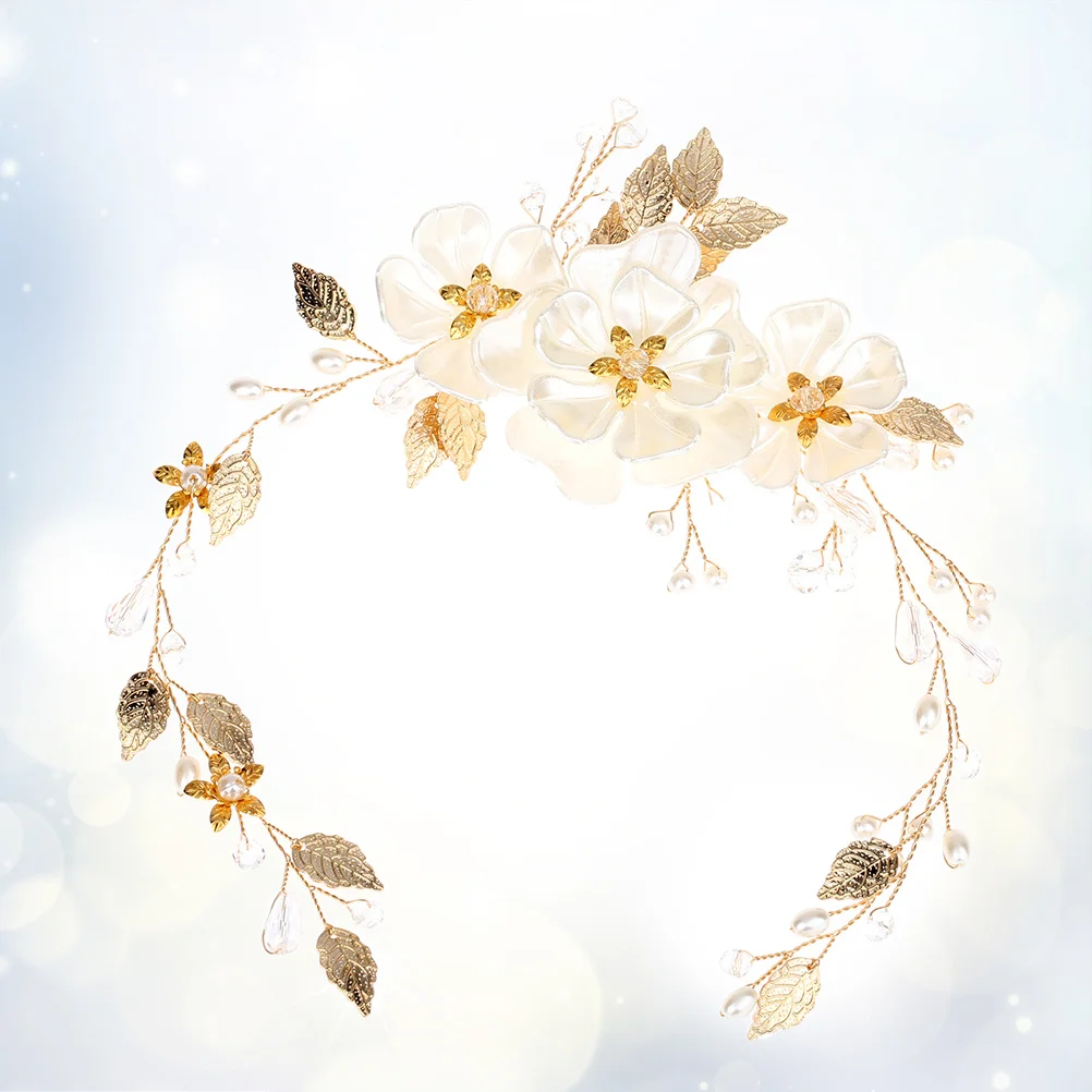

Pearl Headdress Hairband Bridal Headband Wedding Accessories Leaf Decorative Headbands