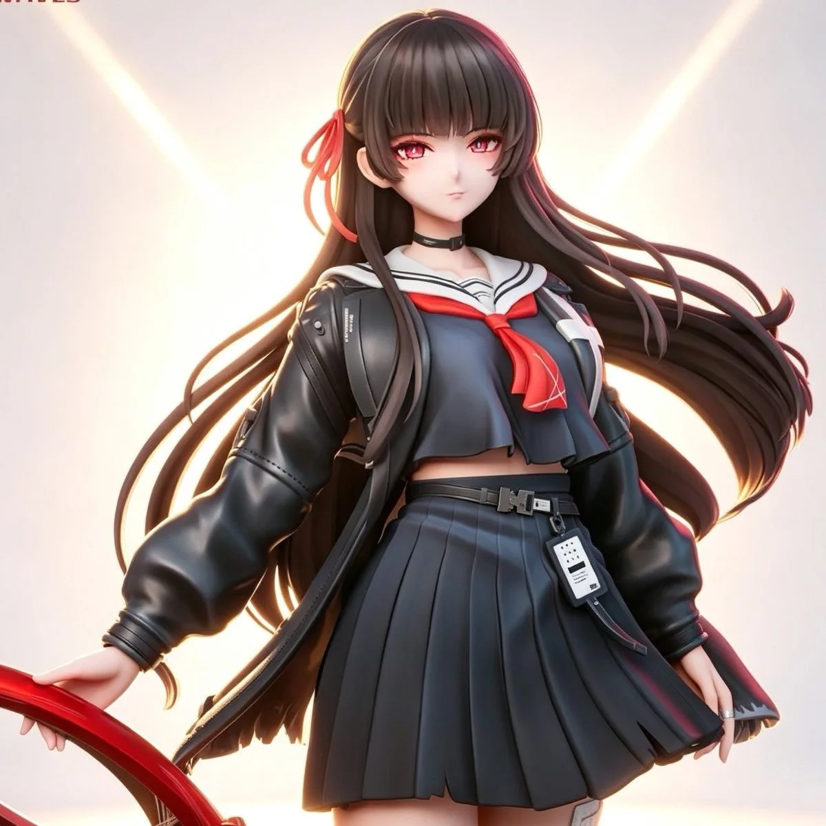 Wuthering Waves Chisa en uniforme scolaire, figurine à pose debout, échelle 1/6, modèle de fille anime, objet de collection, décoration de bureau, cadeau