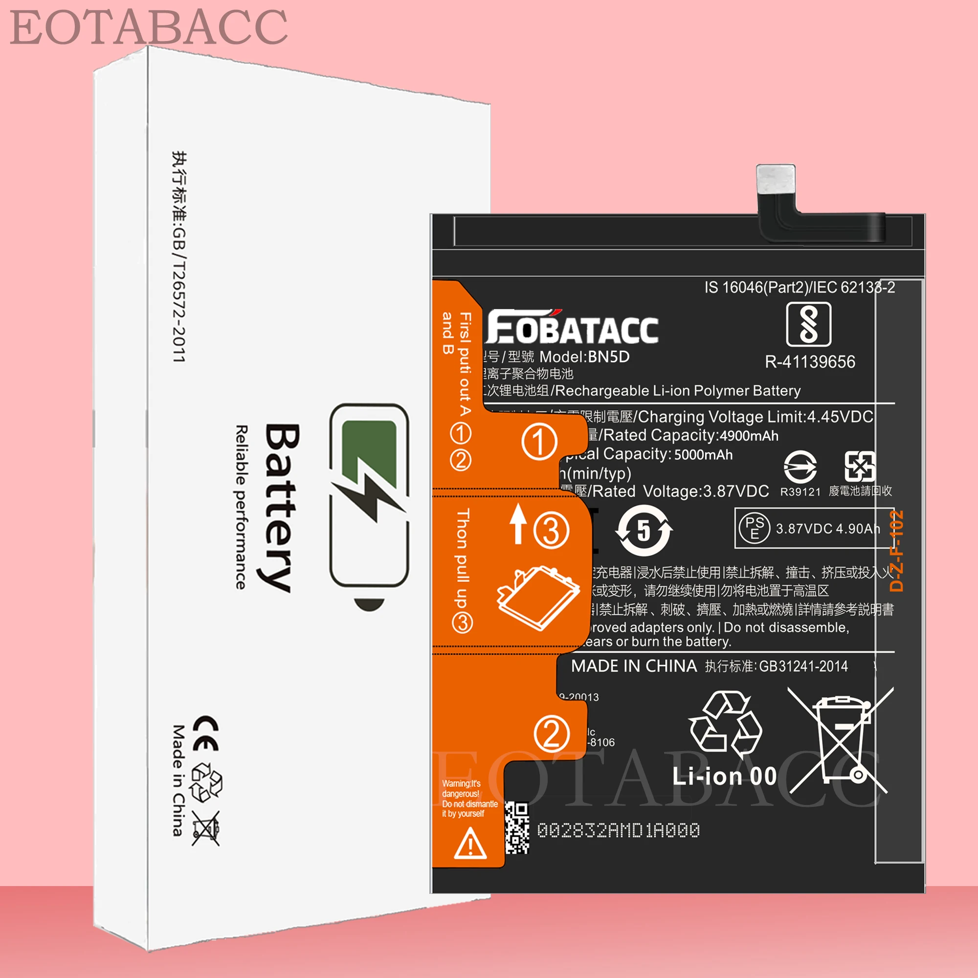 EOTABACC New 100% Original BN5D Battery For Xiaomi RedMi Note 11/Note 11S 4G/M4 PRO 4G/Redmi Note 12S/Redmi Note 11 4G Mobile Ph