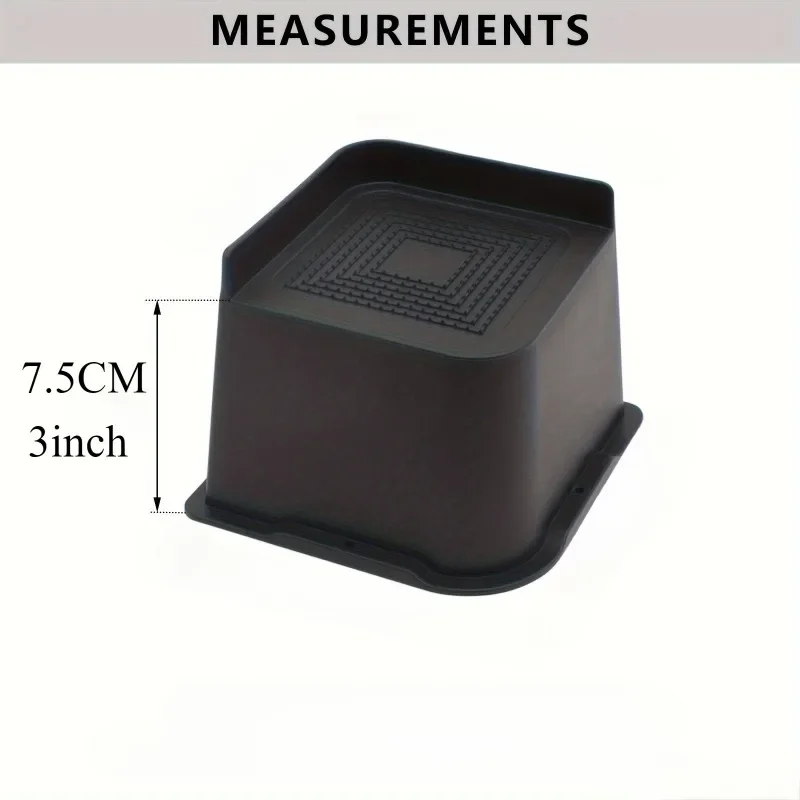 4 pcs Black Bed Leg Raisers, 4 Inch Heavy Duty Extra Large Furniture Raisers for Tables, Sofas, Chairs, Benches, Desks