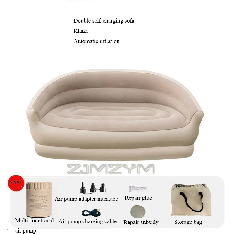 Automatic Inflatable Lazy Sofa Folding Music Festival Nap Camping Lounge Chair For Sleep Rest With Electric Detachable Air Pump