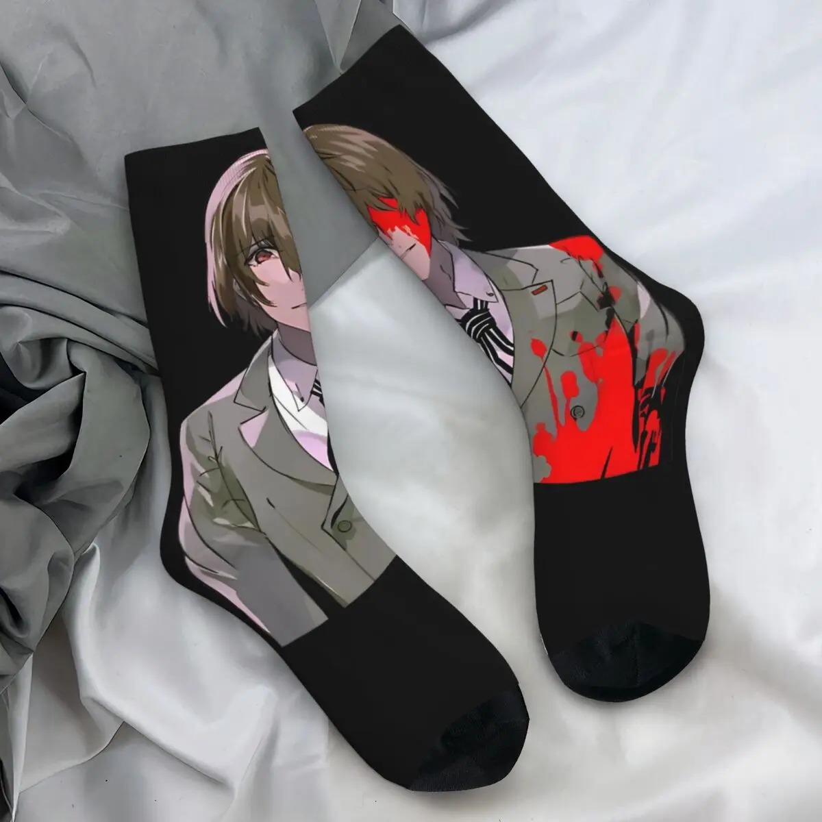 Goro Akechi Socks Autumn Persona Style Stockings Casual Men Medium Soft Socks Custom Climbing Anti Sweat Socks