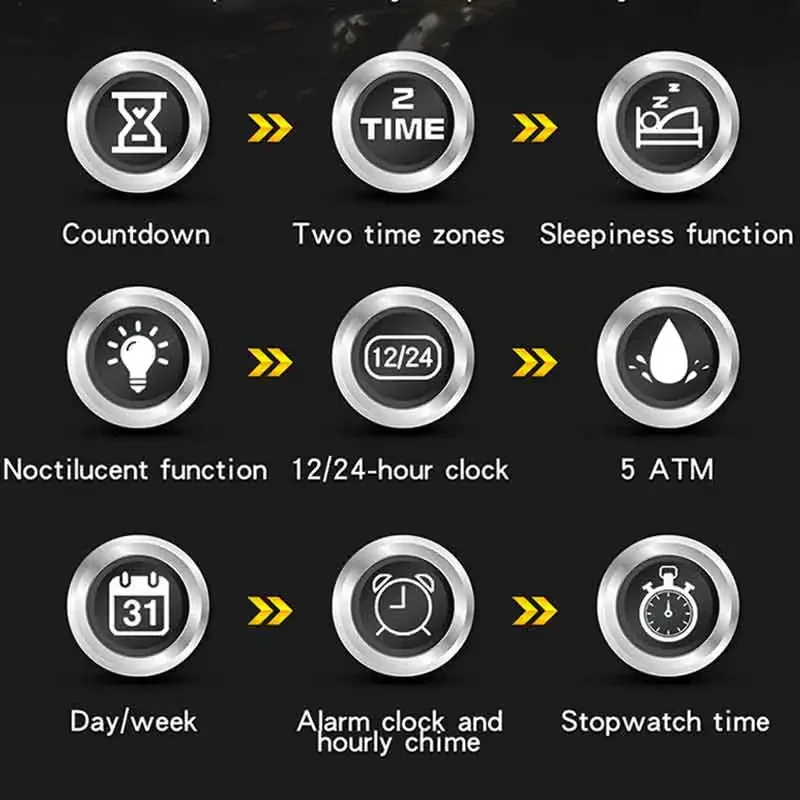 SANDA Fashion ساعة إلكترونية رياضية للرجال بإضاءة ليلية LED تناظرية رقمية للعد التنازلي وساعة يد إلكترونية للطلاب