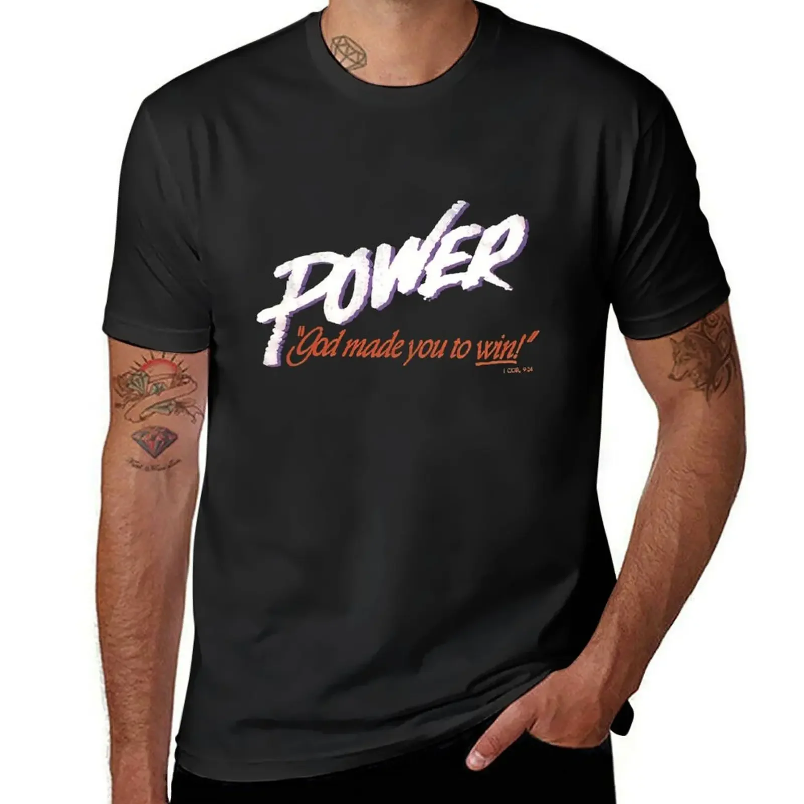 

POWER God Made You to Win T-Shirt anime t shirts boys animal print graphic t shirt vintage mens t shirt graphic