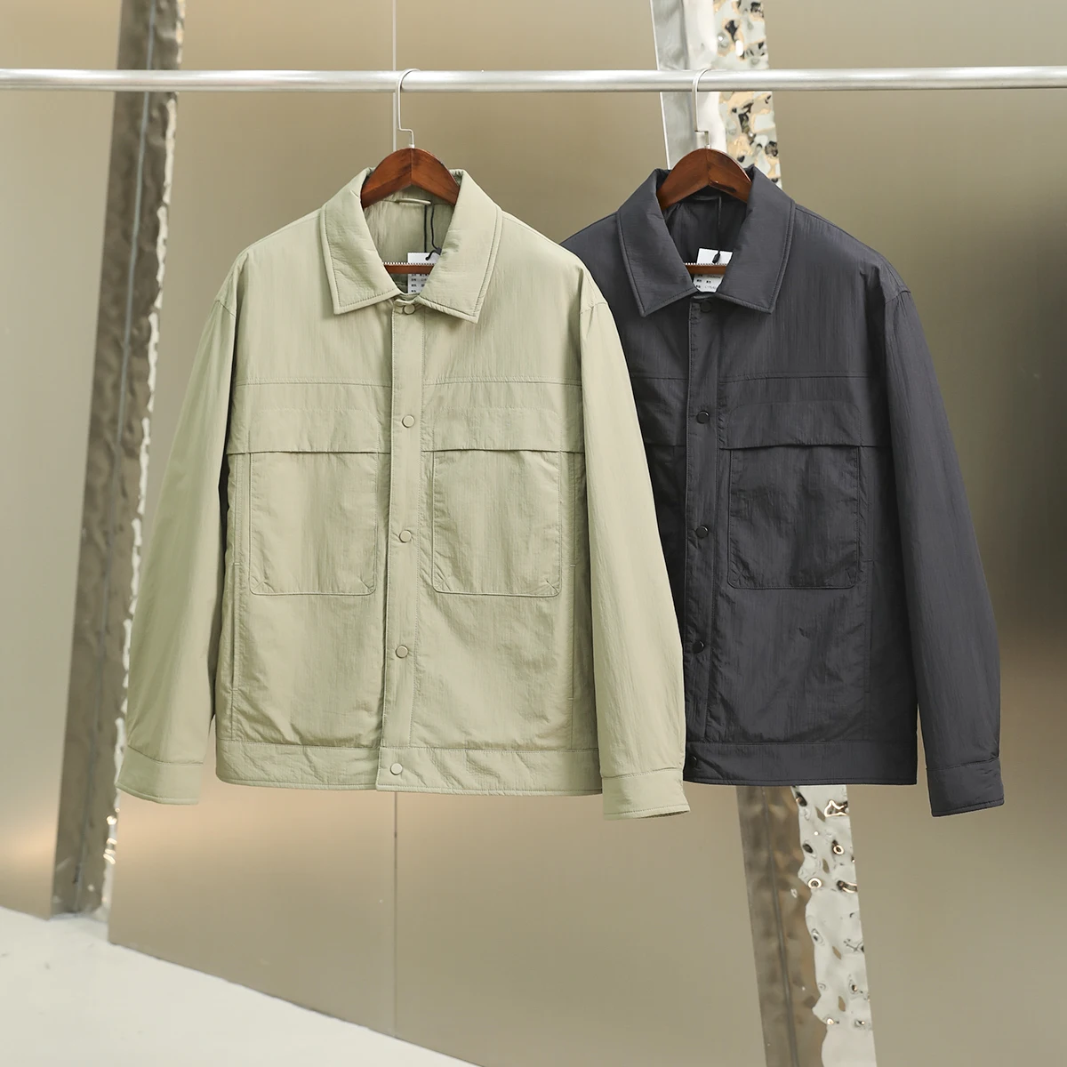 

Легкая теплая хлопковая куртка мужская с воротником-стойкой, водонепроницаемая, ветрозащитная, модная, городская, стильная, с длинными рукавами, повседневная, осенне-зимняя