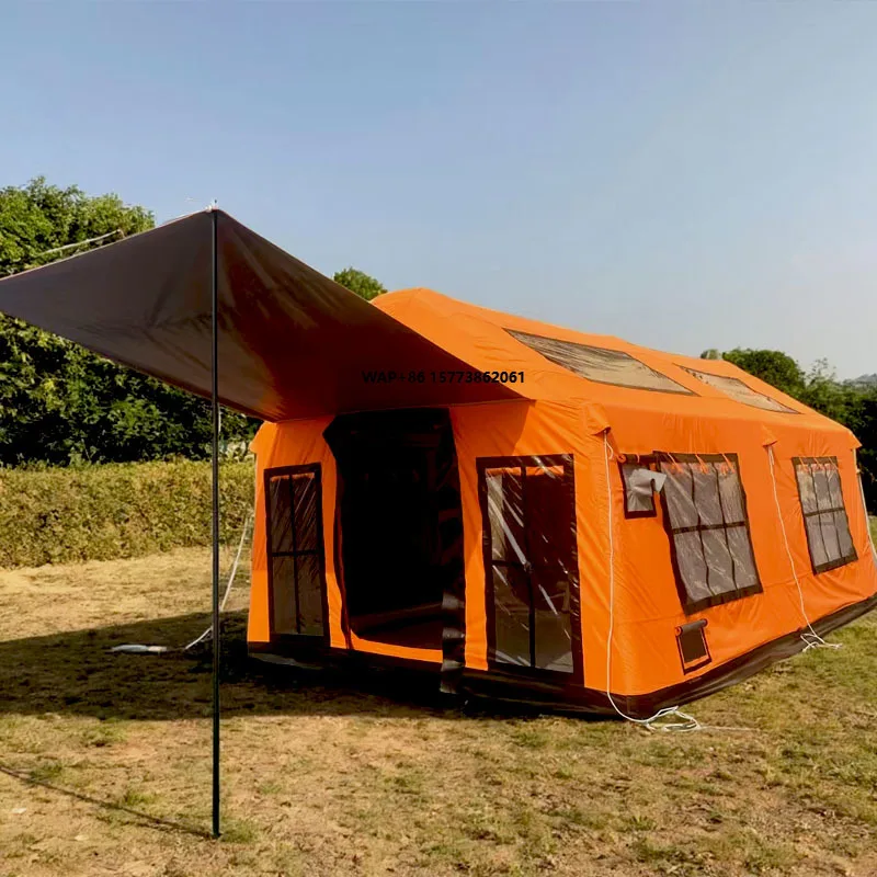 Large Space Portable Outdoor Camping Air Tent Windproof and Waterproof Cabin for Family Park Use