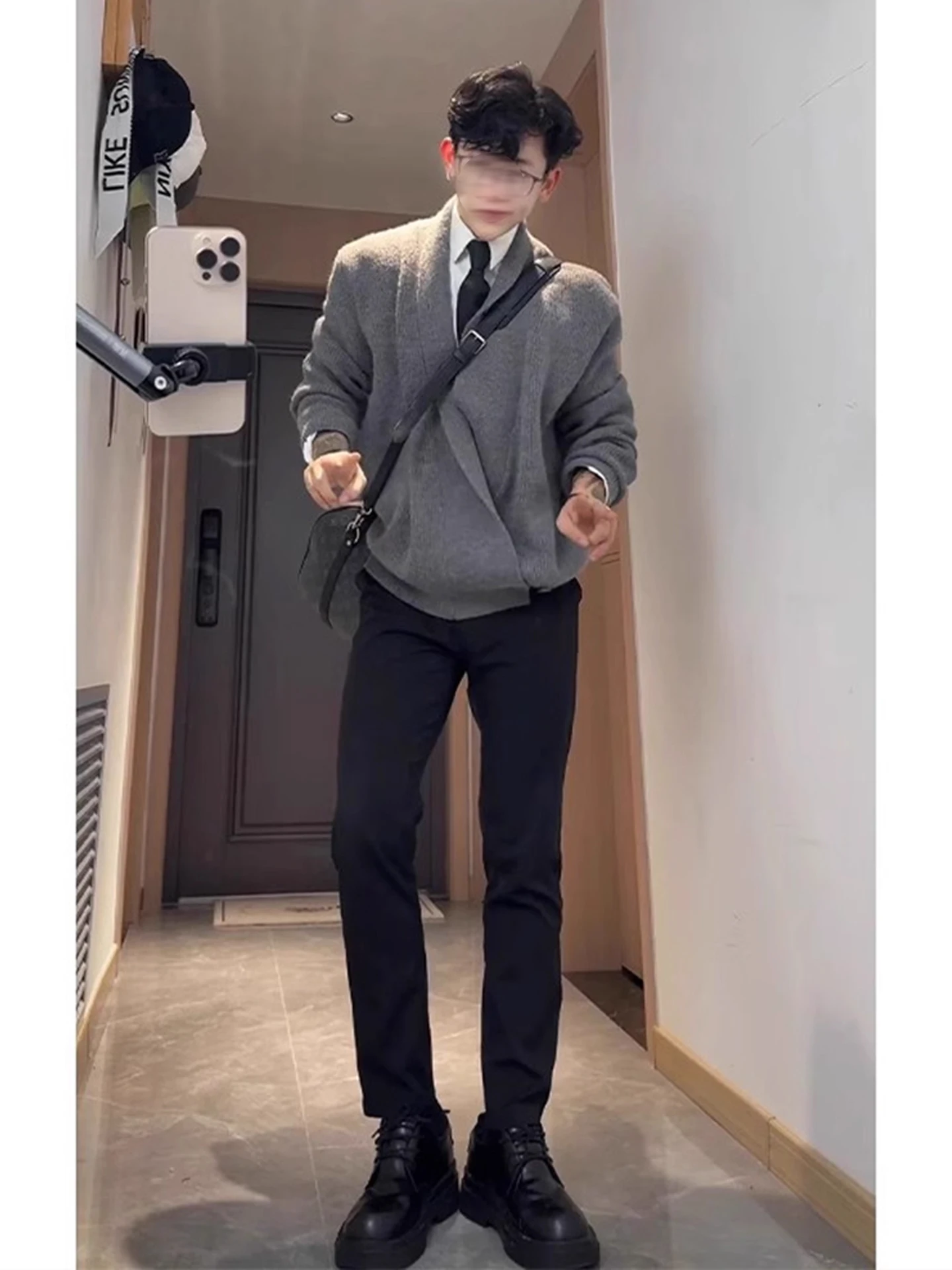 

Lazy Winter Men's Knitted Sweater V-Ne Cardigan American Sle Outerwear Casual Loose Fit Polyester Fiber Long Sve