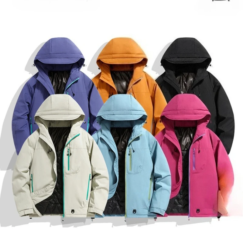 

New Thickened Couple Jackets Camping Hiking Suits Casual Jackets Outdoor Windproof and Waterproof Mountaineering Suits