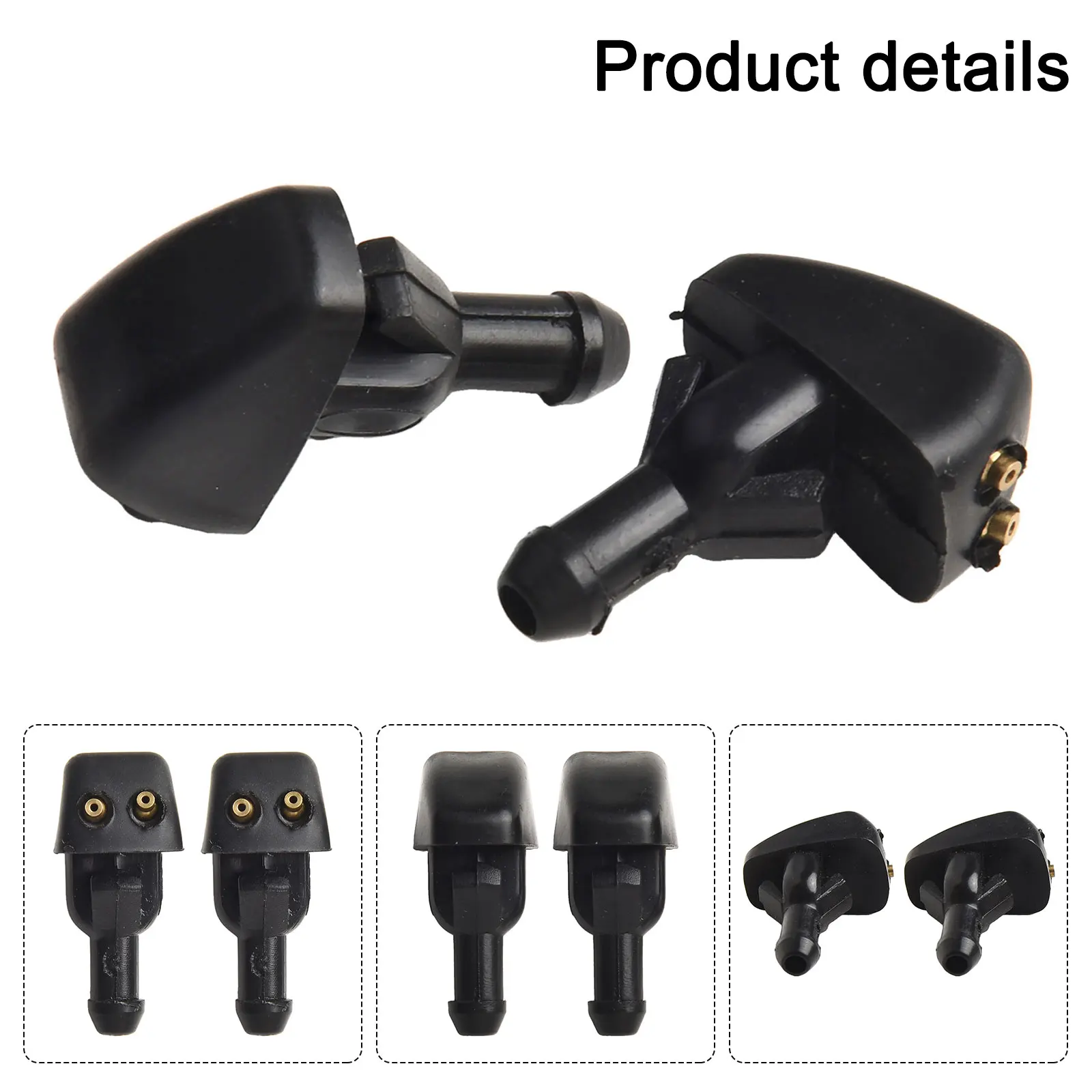 2 قطعة فوهة فوهة اليسار البلاستيك اكسسوارات الأسود قطع غيار السيارات الخارجية الخارجي لفورد غسالة الزجاج الأمامي أجزاء