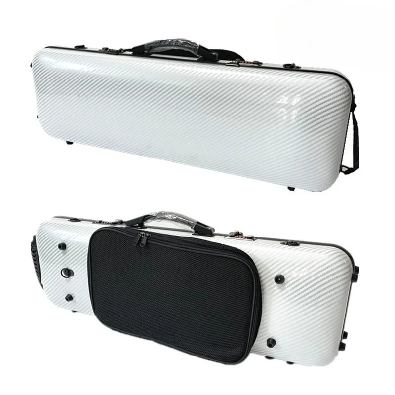 4/4 Carbonfiber Violin Square Case Moisture-proof Burglar-proof Portable Shoulders Violin Box Musical Instrument Accessory