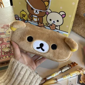 Kawaii Rilakkuma Tempat Pensil untuk Anak Perempuan Lucu Kartun Beruang Pensil Organizer Tas Pena Alat Tulis Sekolah Hadiah Ins Hot 10 aksesoris rilakkuma penjualan terbaik - №