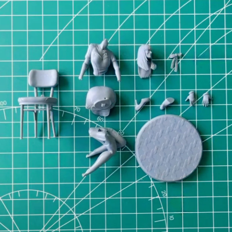 Zestaw Modelarski Figurka z Żywicy Odlewanej Ciśnieniowo w Skali 1/24 Piękna Kelnerka Hobby Miniaturowe Zabawki Niezmontowane Niemalowane DIY Diorama