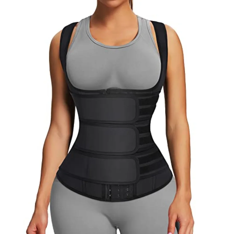

Waist Trainer for Women Latex Waist Trainers Vest Plus Size Waist Cincher Corset 3 Belts Hooks Steel Bones