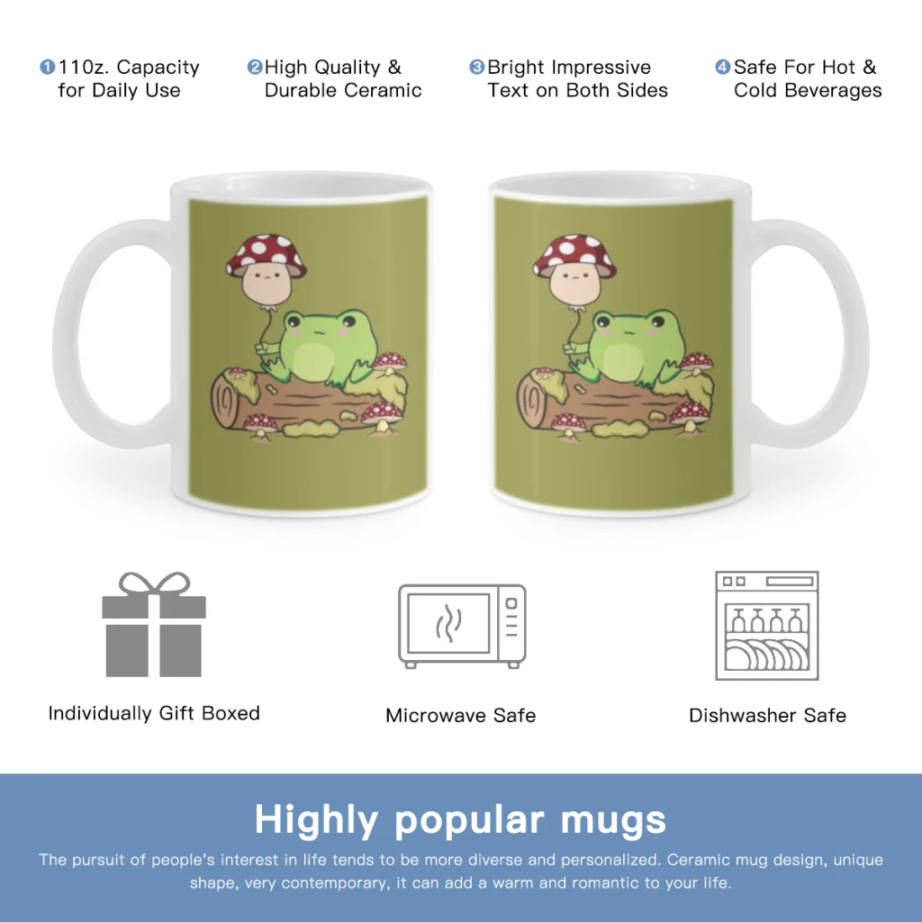 

Cottagecore Kawail Frog Free shipping Coffee Cups Ceramic cups creative cups and cute mugs Personalized Gift Cup For Tea