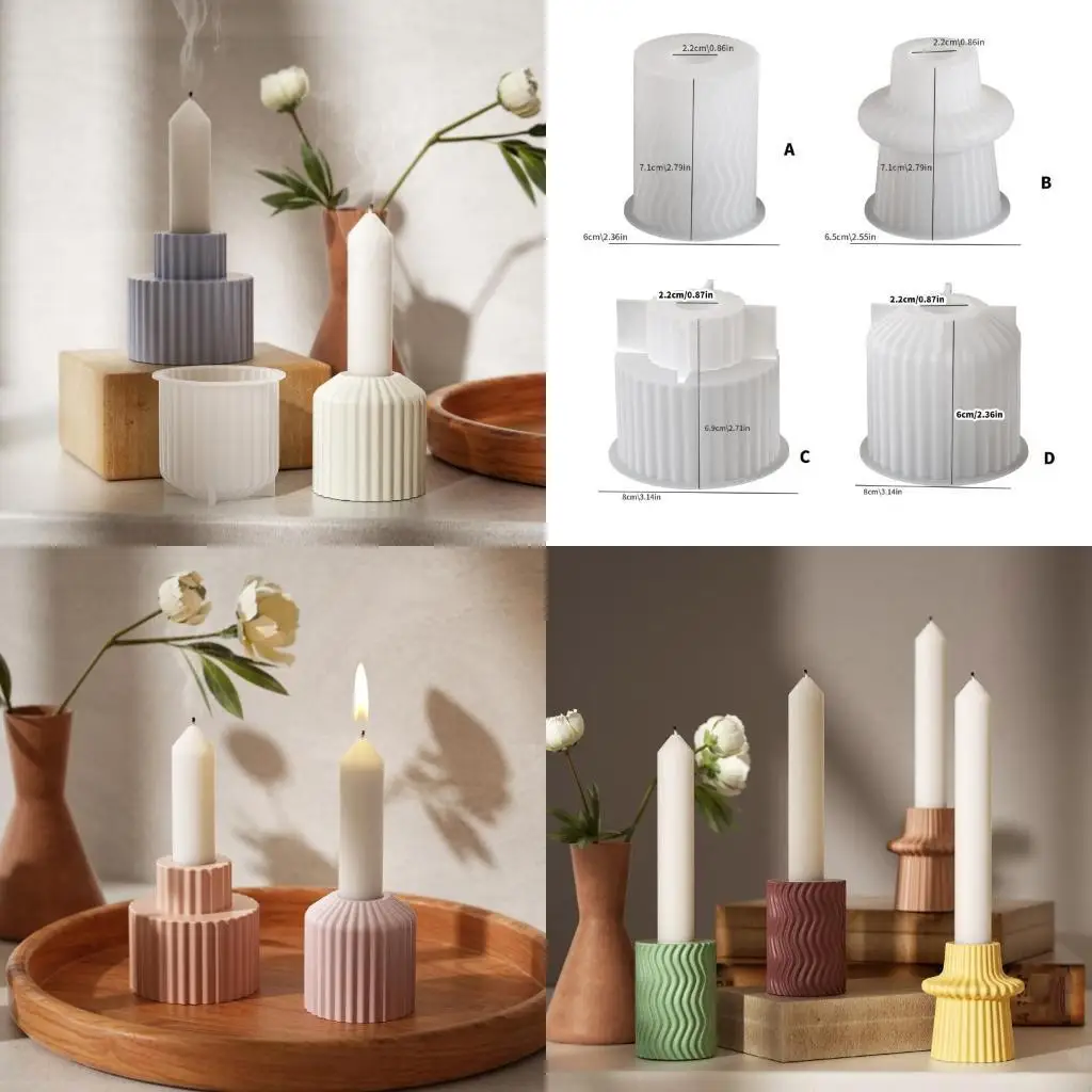 

A52E Multifunctional Striped Silicone Mold For Making Unique Holders At Homes