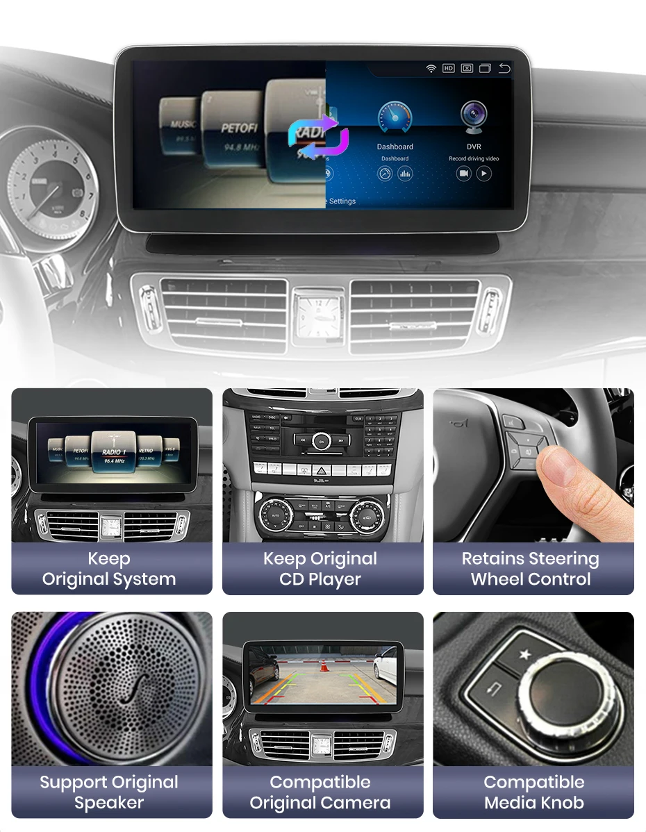 Junsun Qualcomm 665 Drahtloses CarPlay Android Auto-Autoradio für Mercedes Benz B-Klasse W245 W246 2011–2018 GPS Intelligentes System – Detail 11
