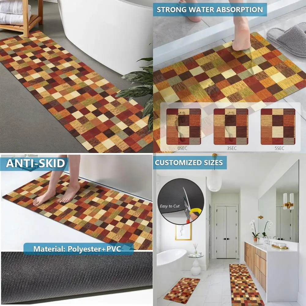 

Резиновый противоскользящий коврик для ванной по индивидуальному заказу — тонкий, быстросохнущий, супервпитывающий, приятный для двери моющийся коврик для ванной комнаты.