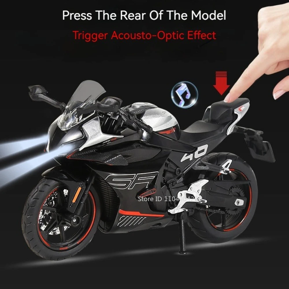 1:12 CFMOTO Spring Breeze 450SR Legering R NineT Motorfiets Model Speelgoed Auto Voorwiel Stuur met Licht Motor Jongen Verjaardagscadeau