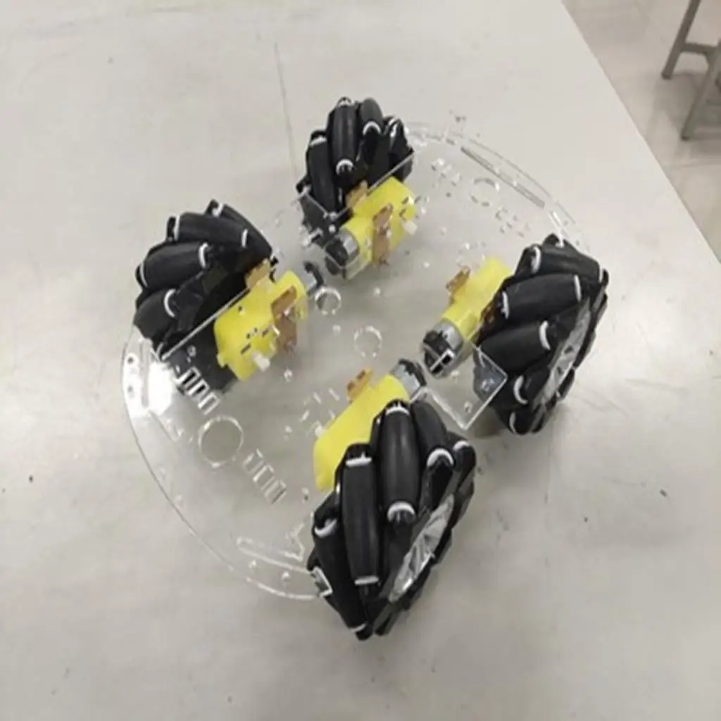 Smart Car Chassis Kit 80mm Acrylic Mecanum Wheel Robot for Engineering Experiments and Model Making