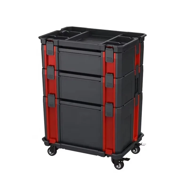 Portable Plastic Handle Tool Cabinet Set Tool Box Trolley with Drawer