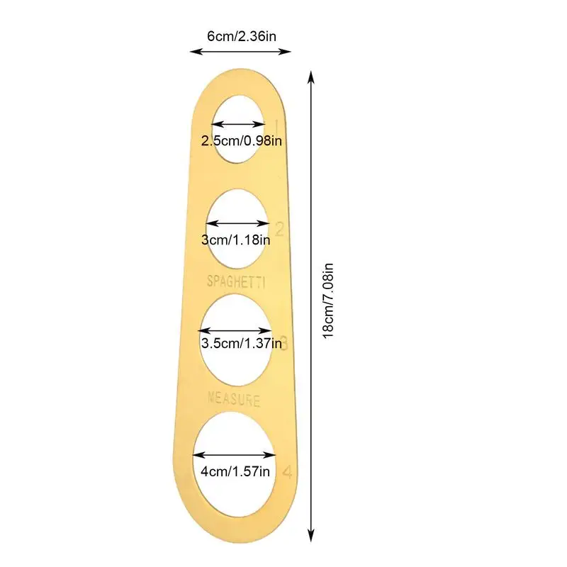 Stainless Steel Spaghetti Measuring Tool, Pasta Portion Control Gadgets, Régua rápida, Medição Device, 4 Servindo Tamanhos