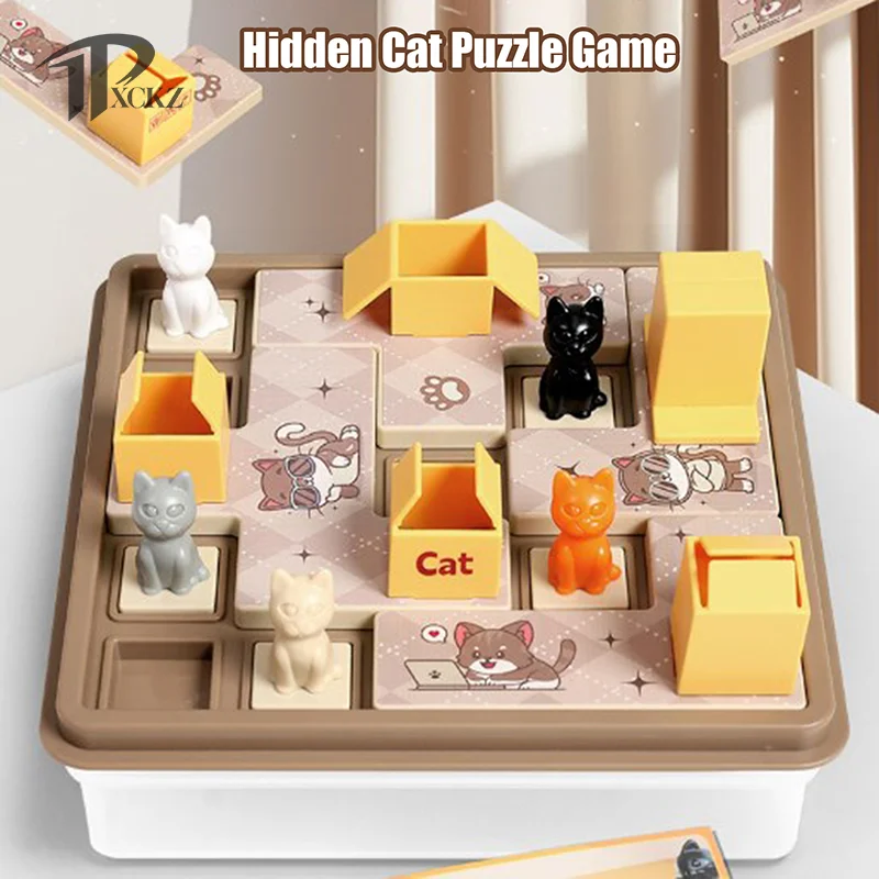 

Kids Gifts Children IQ Toy Hidden Cat Clearance Board Game Cat Baby Space Planning Logical Thinking Training Puzzle Toys