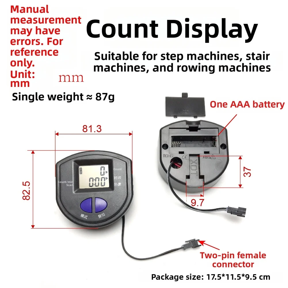 For Home Gym Rowing Machine Meter LCD Counter Display Timer Exercise Timer LCD Counter Counting Function Time Elapsed Tracking