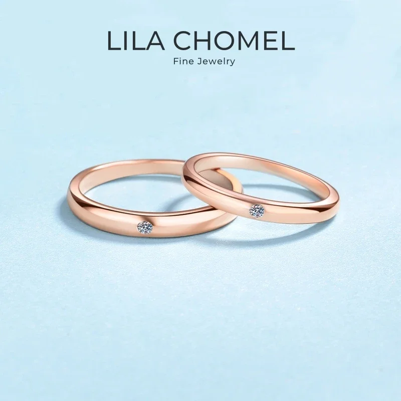 الخطوبة 18K الذهب الوردي الأبيض النساء الزفاف الفرقة الرجال 0.25CT مويسانيتي الماس PT950 البلاتين فتاة عيد الحب عاشق خواتم