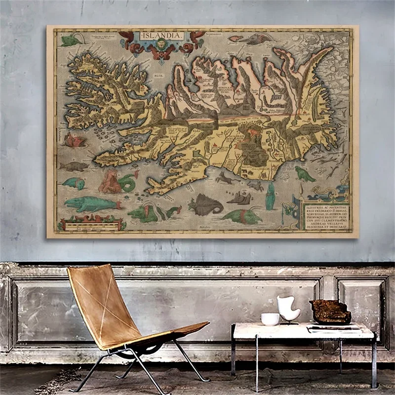 Retro Travel แผนที่โปสเตอร์ศิลปะตกแต่งคลาสสิก Vintage Wall แผนที่ละติน Unframed พิมพ์ภาพวาดห้องนั่งเล่นตกแต่งบ้าน