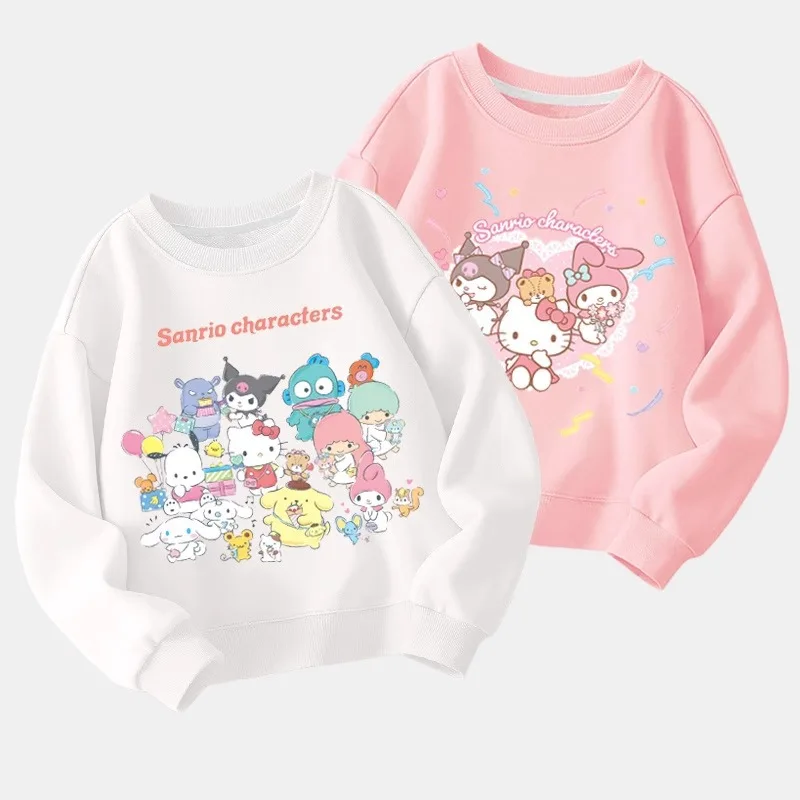 Sudadera con capucha versión coreana, ropa de camiseta de dibujos animados de moda para niños grandes y niñas pequeñas, Sanrio Yugui Dog Cool Lomi Y2k