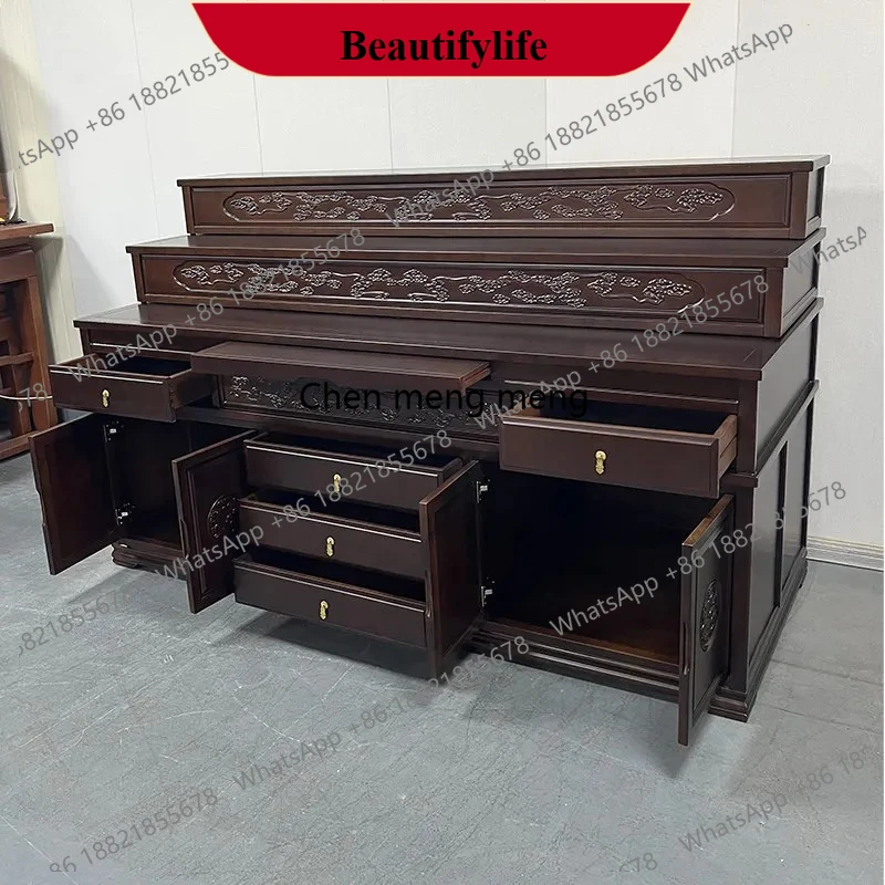 z183 solid wood buddhist niche for home fairy hall special table for home three-layer buddhist cabinet offering table incense ca