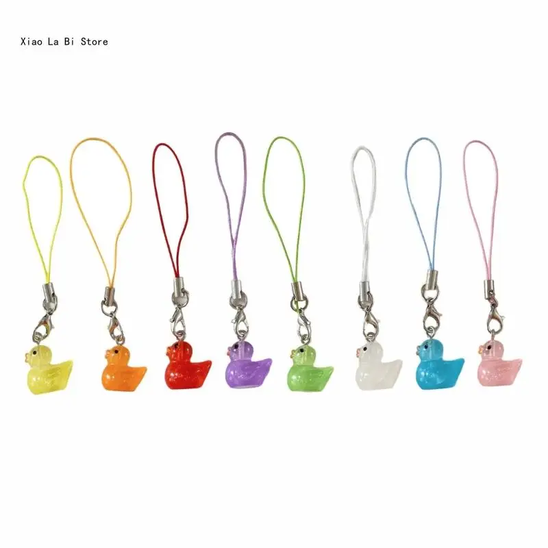 Multipurpose Duck Keychain Charm Pendant Colorful Sturdy Acrylic Phone Chain for Kids and Women's Accessories XXFD