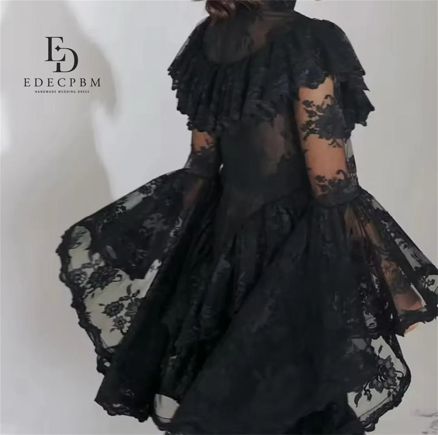 EDECPBM-Vestidos De fiesta elegantes multicapa para mujer, Vestidos largos De graduación, Vestidos De fiesta De lujo De encaje, sirena negra personalizada, 2025