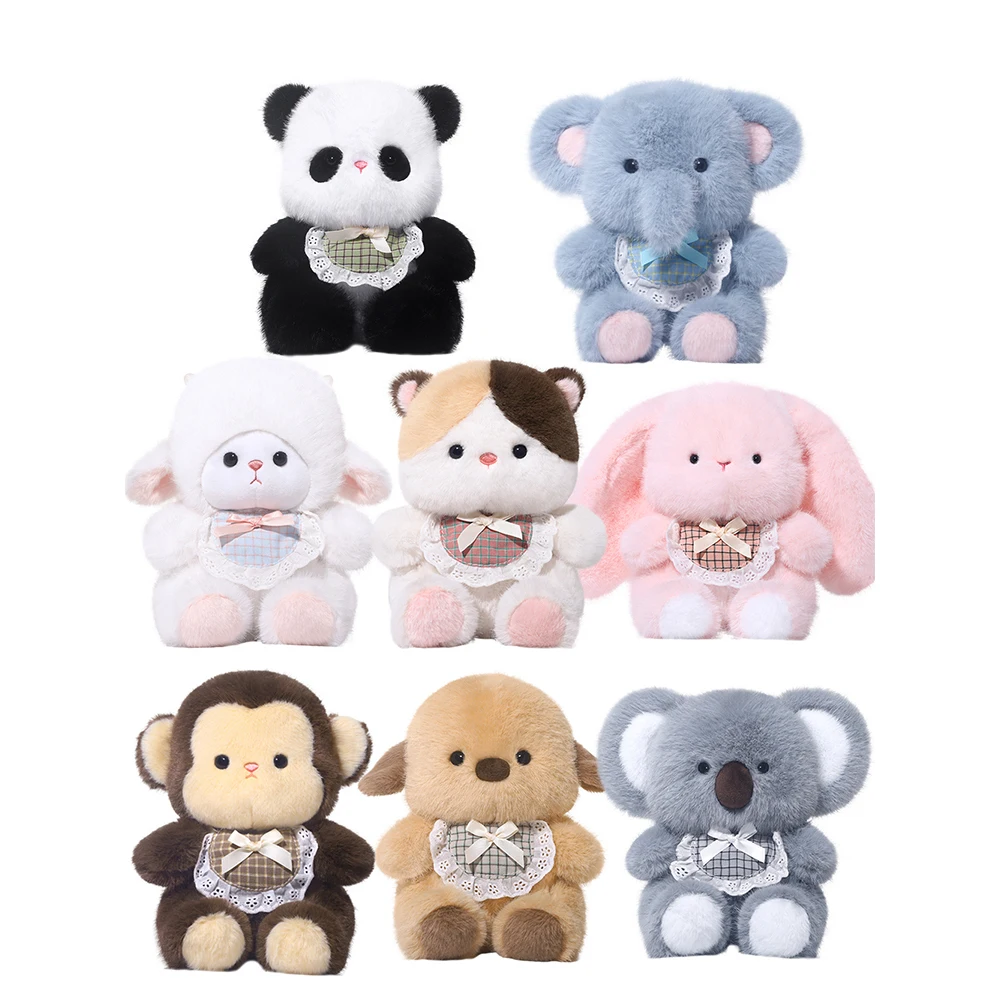 20cm Urocze Pluszaki Zwierzątka Dziecięce Koala Pies z Śliniaczkiem Pluszaki Kot Małpa Miękkie Zabawki Wypchane Słonie Owce Lalki