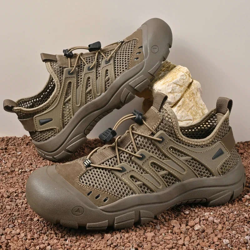 

Мужская обувь, летняя дышащая сетчатая обувь, уличная нескользящая обувь для походов, летняя пляжная обувь для прогулок, мужские повседневные кроссовки Zapatos Hombre