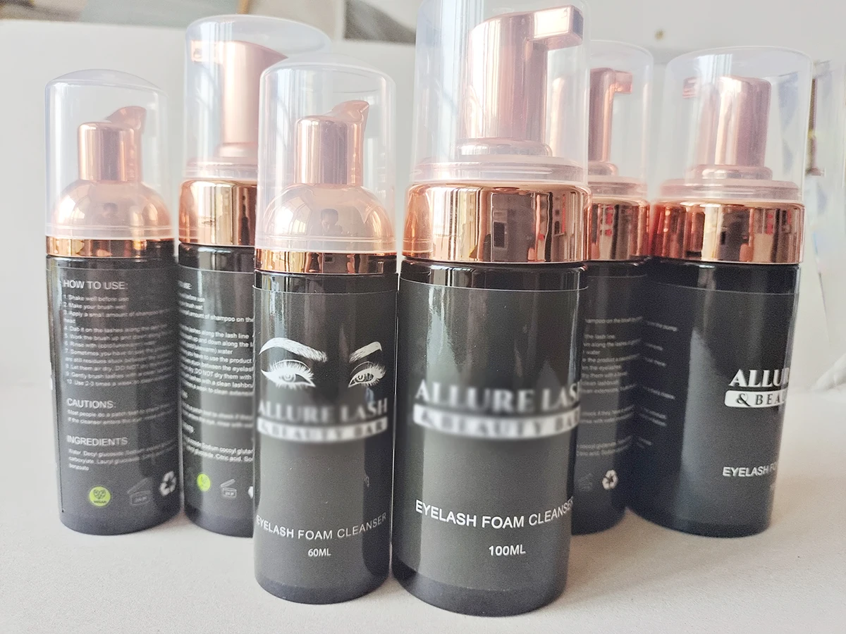 Factory Wholesale Private Label Lash Shampoo 100ml Lash Wash Custom Eyelash Cleaner Brush Eyelash Extension Foam Lash Shampoo