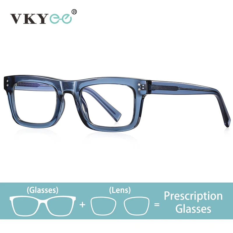 

VICKY Fashion Simple Geometric Men's Reading Glasses with Anti-blue Light Photochromic Customizable Prescription PFD2193