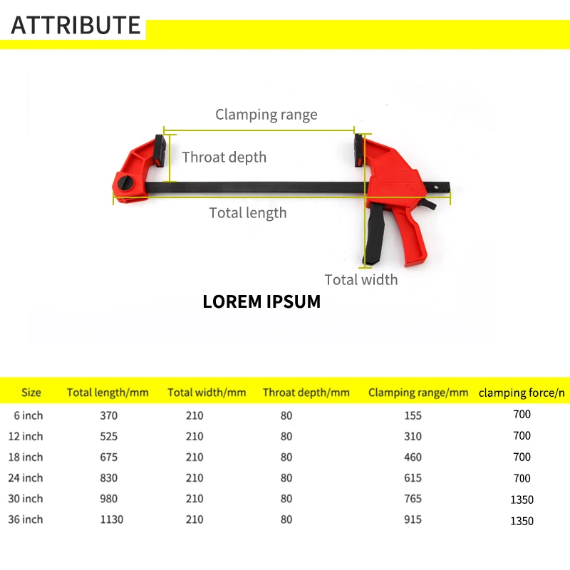 Imagem -03 - Heavy Duty f Clamp Quick Ratchet Release Clip Bar Madeira Trabalhando Grampos Ferramenta Mão Novidades Estilo 12 18 24 30 36 1pc